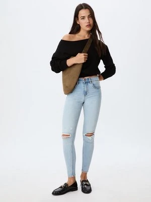 Stradivarius 1420 Jeansy skinny fit z niskim stanem  JASNONIEBIESKI DENIM