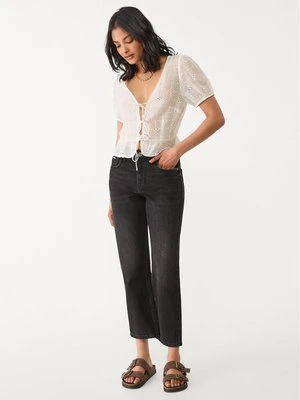Stradivarius 1460 Jeansy mom fit  Czarny sprany