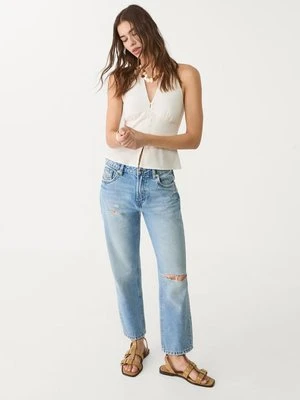 Stradivarius 1460 Jeansy mom fit  Jasnoniebieski