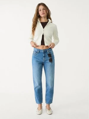 Stradivarius 1460 Jeansy mom fit  Średni niebieski