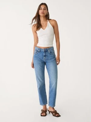 Stradivarius 1460 Jeansy mom fit  Średni niebieski