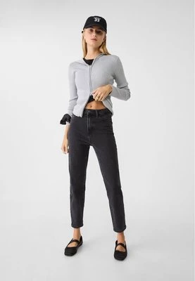 Stradivarius 1465 Jeansy mom fit typu slim  Czarny denim