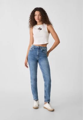 Stradivarius 1465 Jeansy mom fit typu slim  Denimowy średni Light Blue