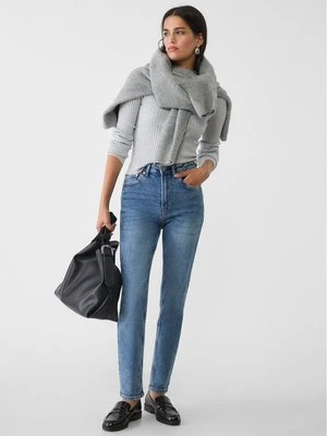 Stradivarius D10 Jeansy mom fit typu slim  Denimowy średni Light Blue