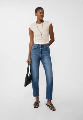 Stradivarius 1465 Jeansy mom fit typu slim  Niebieski denim