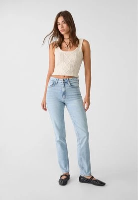 Stradivarius 1465 Jeansy mom fit typu slim  Niebieski denim