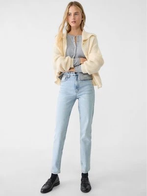 Stradivarius 1465 Jeansy mom fit typu slim  Niebieski denim