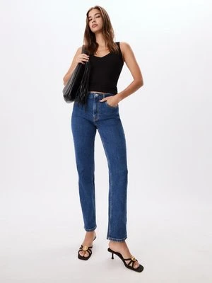 Stradivarius 1465 Jeansy mom fit typu slim  WYBLAKŁY DENIM
