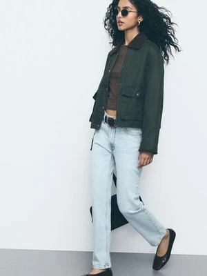 Stradivarius 1465 Jeansy mom slim  ŚREDNIOJASNY NIEBIESKI DENIM