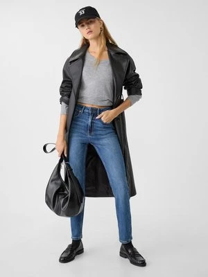 Stradivarius 1465 Jeansy mom slim  WYBLAKŁY DENIM