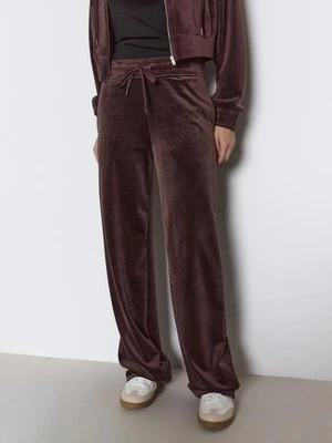 Stradivarius Aksamitne spodnie jogger  Brązowy