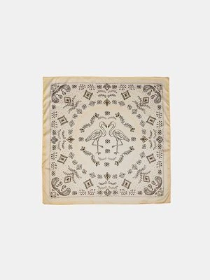 Stradivarius Apaszka we flamingi i wzór paisley  Ecru