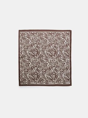 Stradivarius Apaszka we wzór zebry  Brązowy