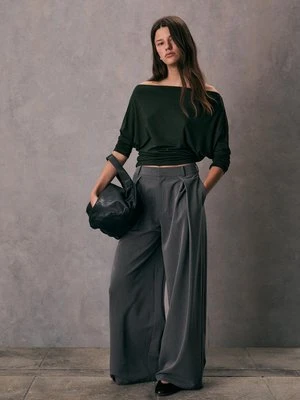 Stradivarius Asymetryczna koszulka modalowa  0-525