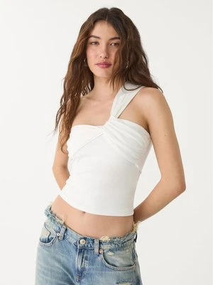 Stradivarius Asymetryczny top  Ecru