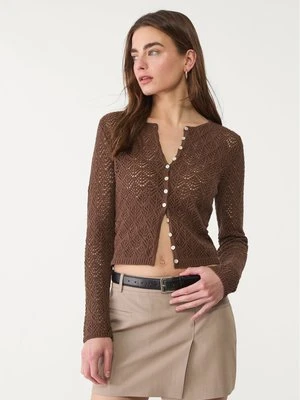 Zdjęcie produktu Stradivarius Ażurowy kardigan z guzikami  Brązowy