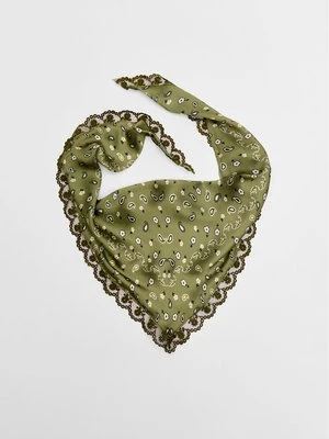 Stradivarius Bandana z koronką  Khaki