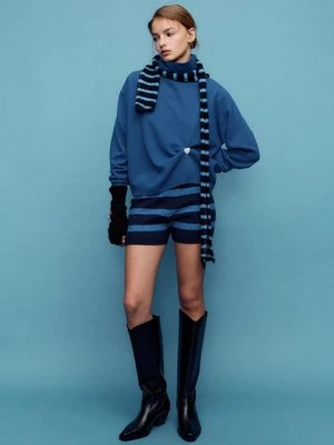 Stradivarius Basicowy sweter z wysokim kołnierzem  Błękit elektryczny