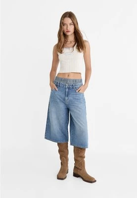 Stradivarius Bermudy typu jortsy oversize  Niebieski denim