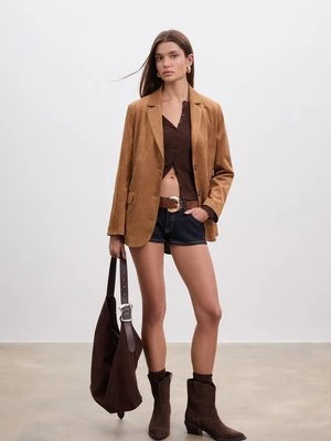 Stradivarius Blezer ze sztucznego zamszu  Jasny wielbłądzi