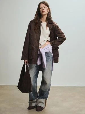 Stradivarius Bluza basic o miękkim dotyku  Szary