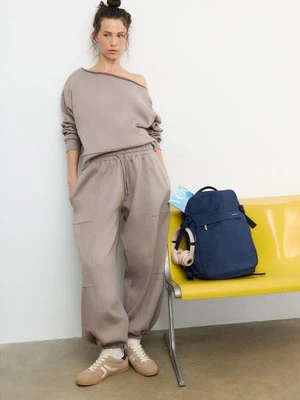 Stradivarius Bluza basic z odkrytymi ramionami  Beżowy