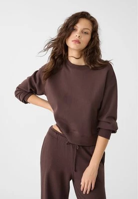 Stradivarius Bluza basic z okrągłym dekoltem  Brązowy