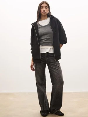 Stradivarius Bluza oversize z Kapturem  Czarny