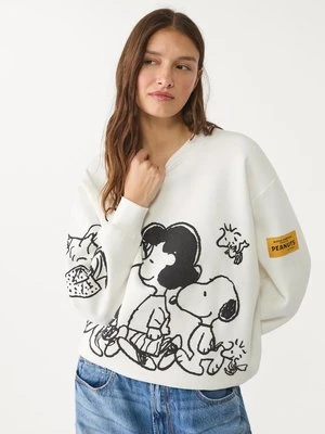 Stradivarius Bluza Peanuts  Ecru