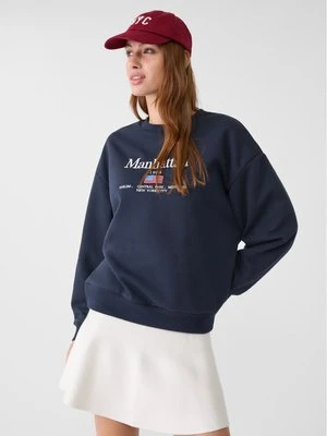 Zdjęcie produktu Stradivarius Bluza regular fit z haftem  Ciemnomorski
