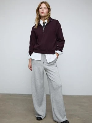 Stradivarius Bluza z golfem na zamek  Purpurowy