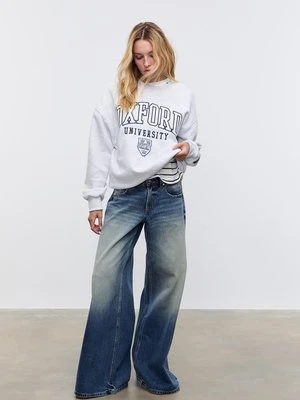 Stradivarius Bluza z haftami  Popielaty