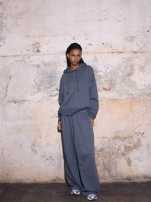 Stradivarius Bluza z Kapturem, haftem i ćwiekami  Ciemnoszary