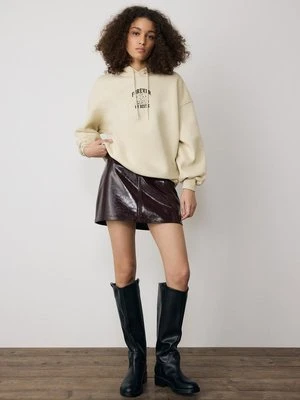 Stradivarius Bluza z kapturem i grafiką  Kamień