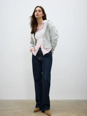 Stradivarius Bluza z Kapturem i suwakiem  Popielaty