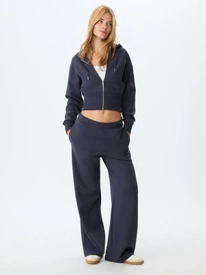 Stradivarius Bluza z kapturem i zamkiem błyskawicznym  Ciemnomorski