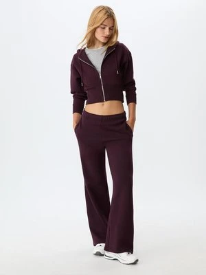 Stradivarius Bluza z kapturem zapinana na zamek  Purpurowy