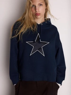 Stradivarius Bluza z Kapturem w Gwiazdki  Morski