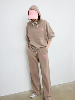 Stradivarius Bluza z Kapturem z efektem sprania  Beżowy