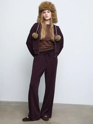 Stradivarius Miękka bluza na suwak  Purpurowy