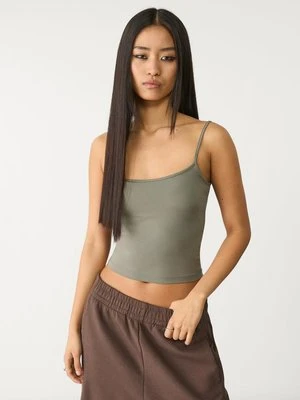 Stradivarius Bluzka na ramiączkach z poliamidu  Khaki