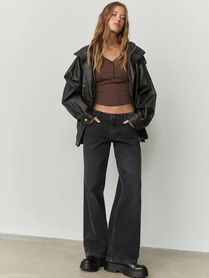 Stradivarius Bluzka z guzikami  Brązowy