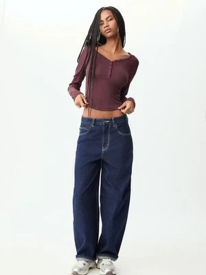 Stradivarius Bluzka z guzikami  Wiśniowy