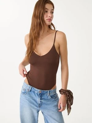 Stradivarius Body basic na ramiączkach  Brązowy