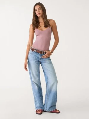 Stradivarius Body basic na ramiączkach  Różowy