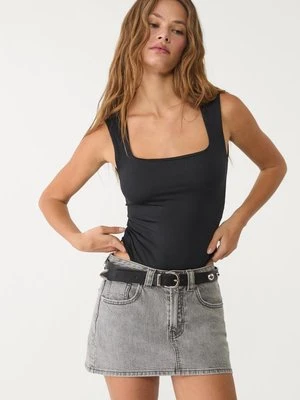 Stradivarius Body poliamid z dekoltem kwadratowym  Czarny