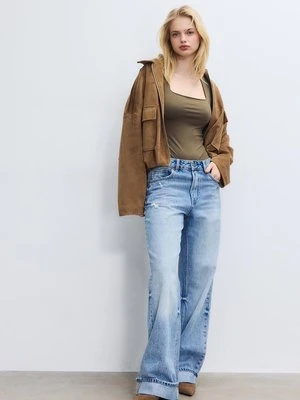 Zdjęcie produktu Stradivarius Body poliamidowy z dekoltem kwadratowym  Khaki