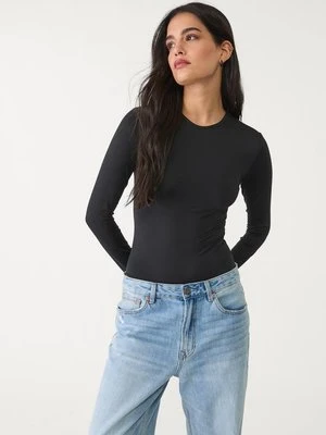 Stradivarius Body z długim rękawem poliamid  Czarny