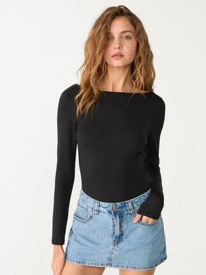 Stradivarius Body z odkrytymi plecami  Czarny