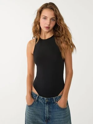 Stradivarius Body z poliamidu z dekoltem halter  Czarny